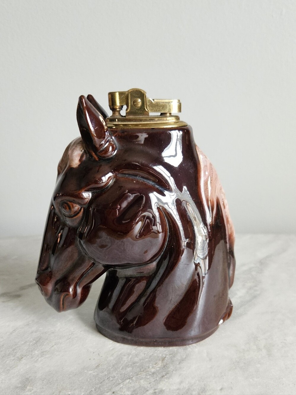 Vintage Mid Century Japan Ceramic Horse Head Barware Statue Decor As Is - Picture 1 of 14
